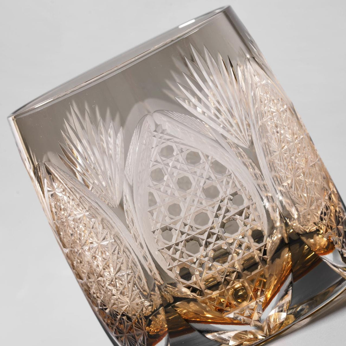 lovecove Hand Cut Amber Whisky Rocks Glass – product image 5