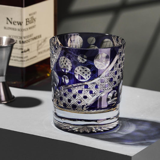 lovecove Vintage Kiriko Starry Sky Crystal Whisky Glass – product image 1
