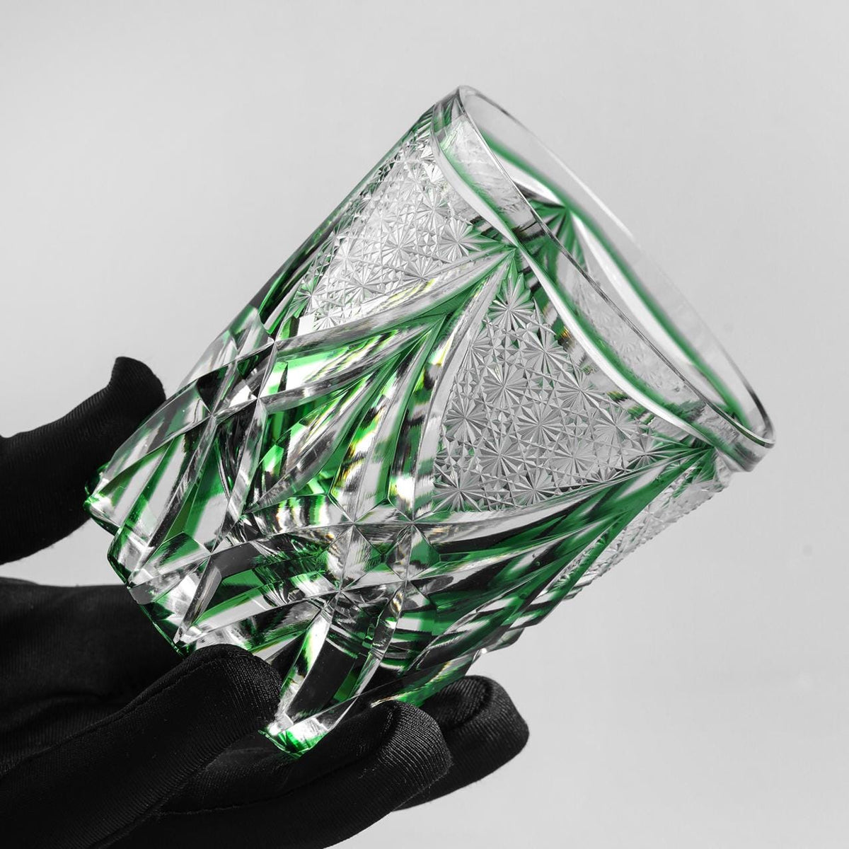 lovecove Hand Cut Green Whiskey Glass – product image 3
