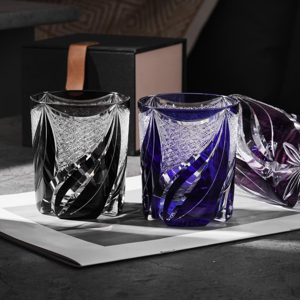 lovecove Hand Cut Kiriko Flame Whisky Glasses – product image 2