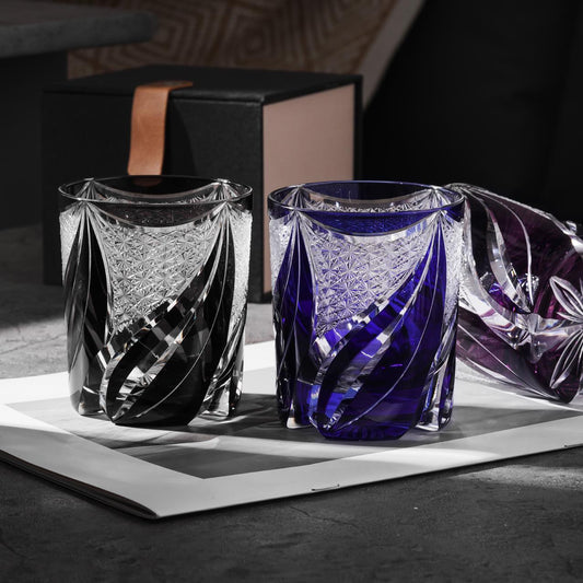 Vitraelle Hand Cut Blaze Whiskey Glass – product image 1