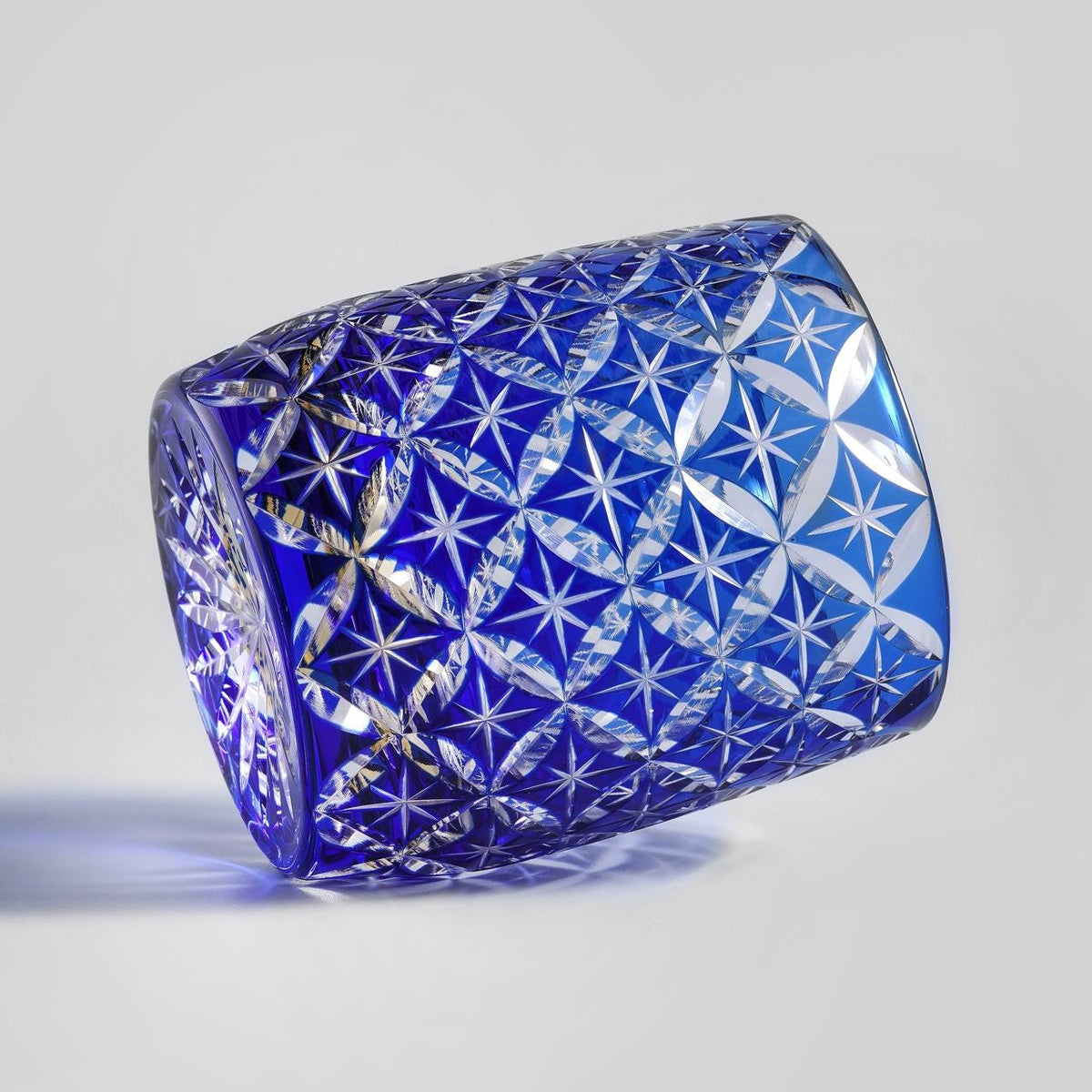 lovecove Hand-Cut Blue Whiskey Rocks Glass – product image 5