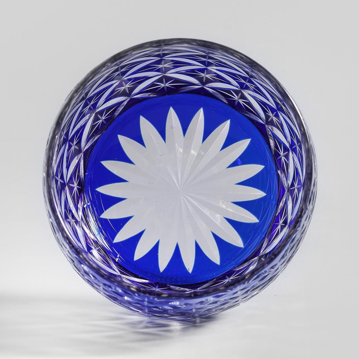 lovecove Hand-Cut Blue Whiskey Rocks Glass – product image 7