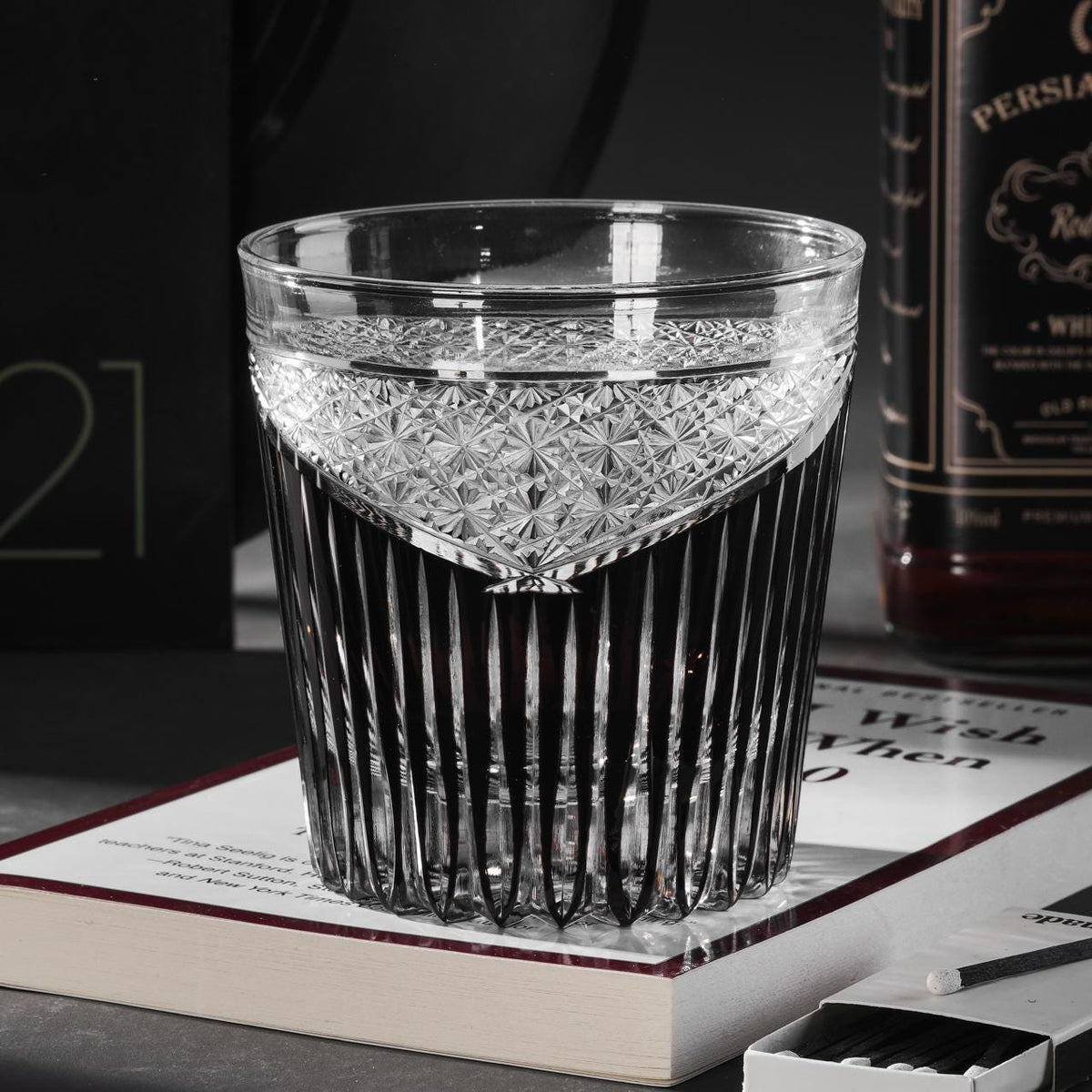 lovecove Hand-Cut Black Whiskey Glass - 4F24 – product image 1