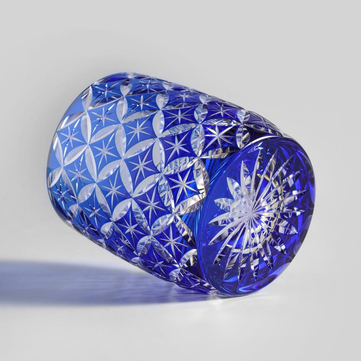 lovecove Hand-Cut Blue Whiskey Rocks Glass – product image 6