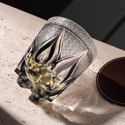 lovecove Hand-Carved Amber Whiskey Glass – product image 1