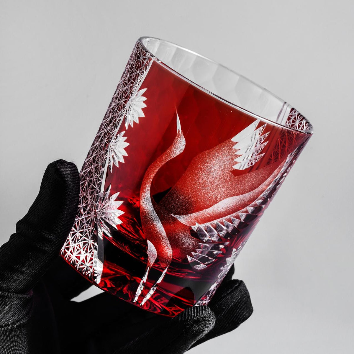 lovecove Hand-Carved Crane Whiskey Glass – product image 5