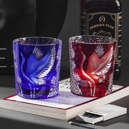 lovecove Hand-Carved Crane Whiskey Glass – product image 3