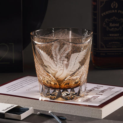 lovecove Hand Cut Luxury Phoenix Crystal Whiskey Glass – product image 1