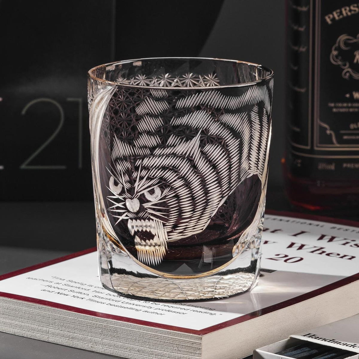 Vitraelle Hand-Cut Tiger Whiskey Glass – product image 1