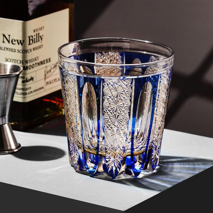 lovecove Vintage Blue Striped Whiskey Glass – product image 1