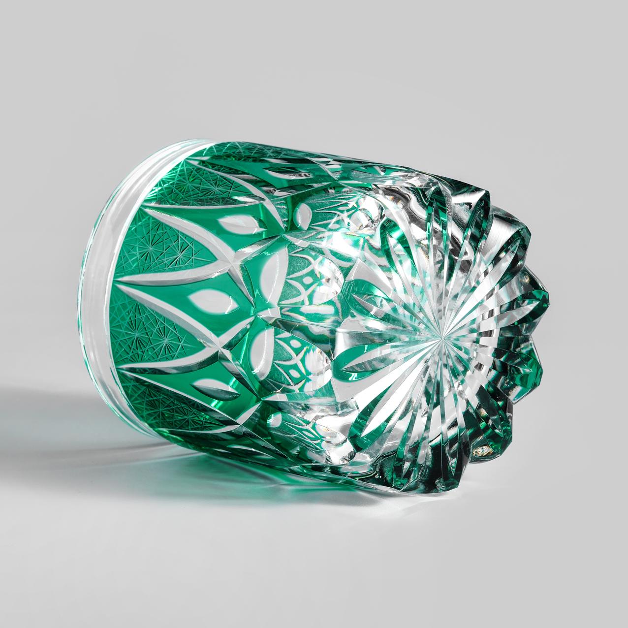 Vitraelle Unique Green Whiskey Rocks Glass – product image 5