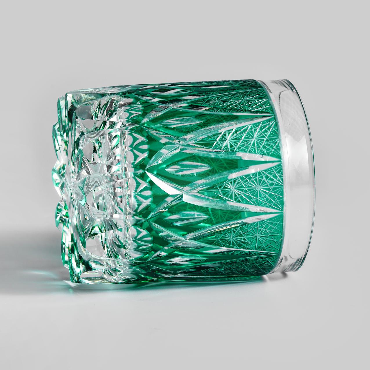 Vitraelle Unique Green Whiskey Rocks Glass – product image 6
