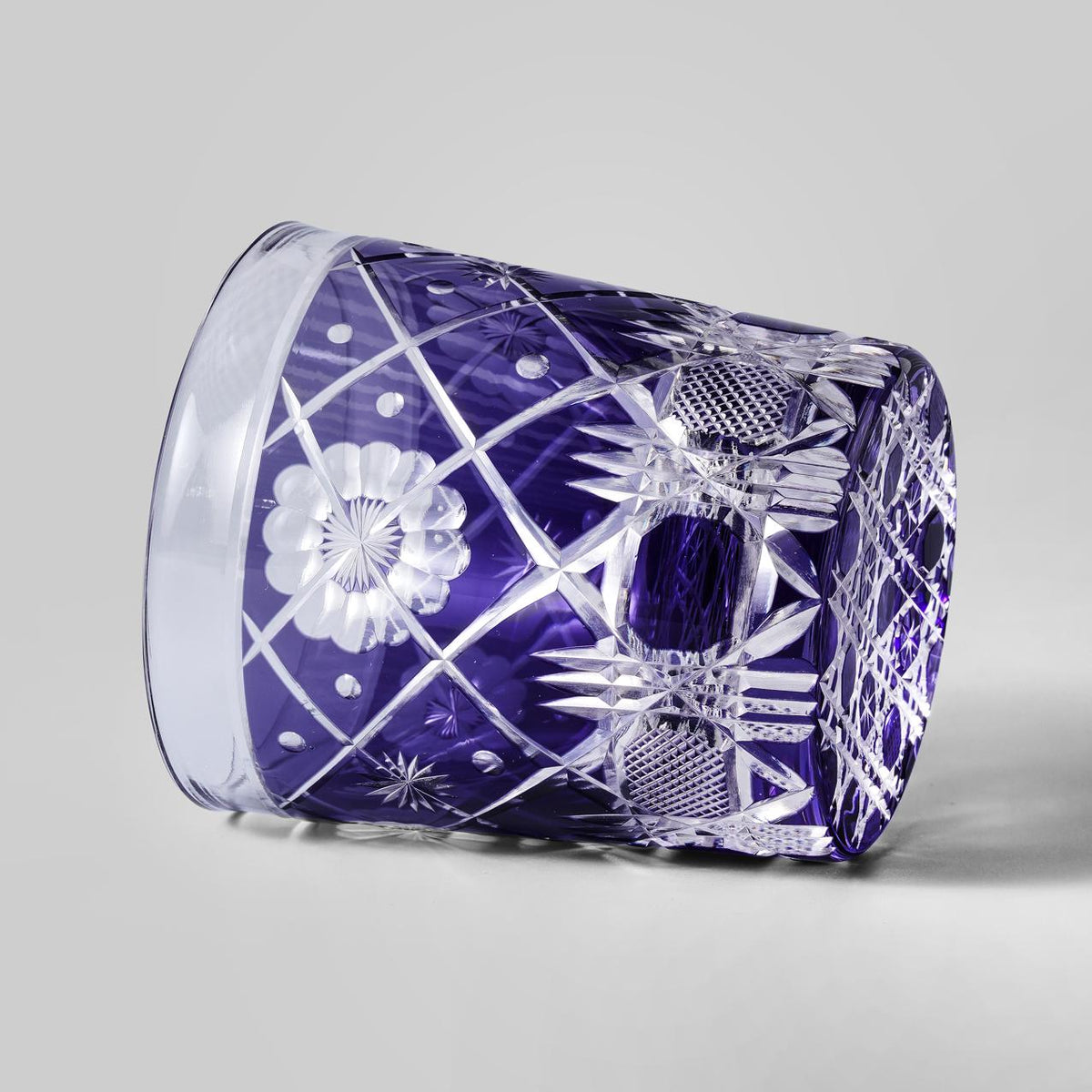 lovecove Hand-Blown Purple Flower Whisky Tumbler – product image 6