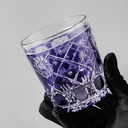lovecove Hand-Blown Purple Flower Whisky Tumbler – product image 4