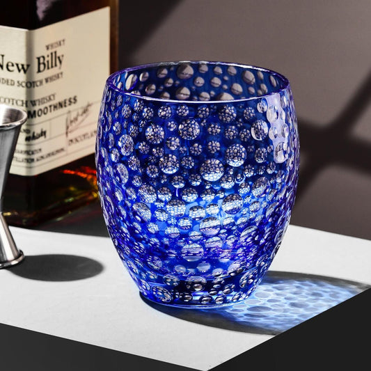 Vitraelle -Style Blue Bubble Whiskey Glass – product image 1