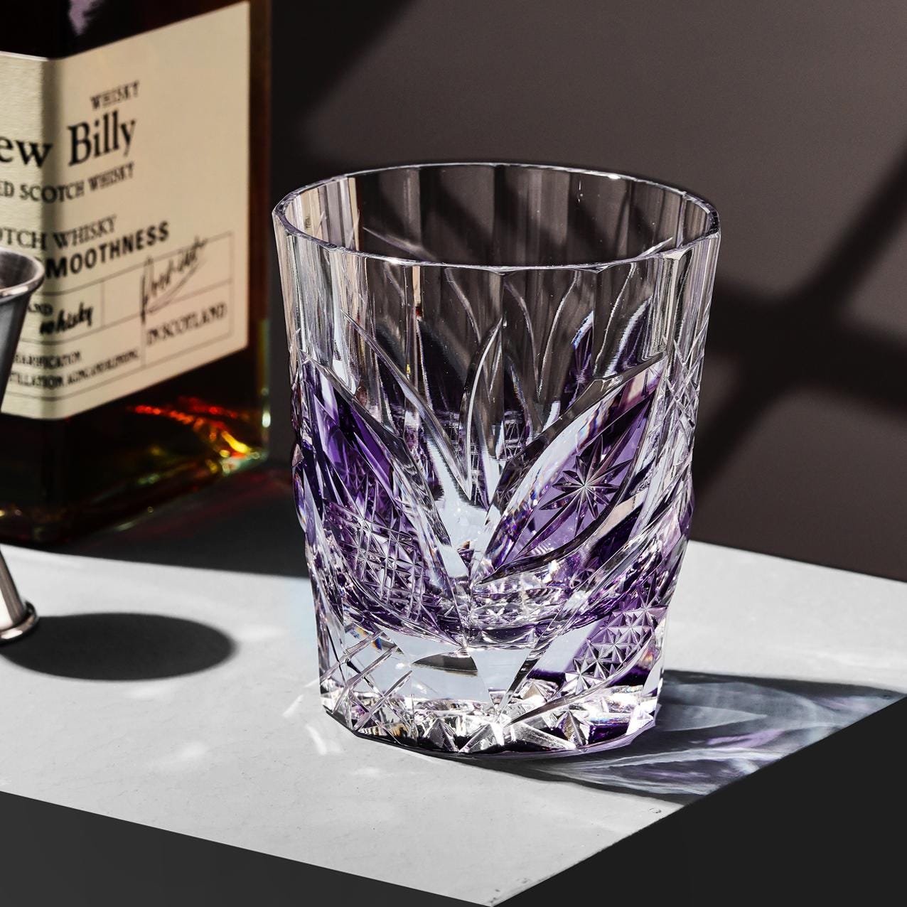 lovecove Vintage Purple Leaf Whiskey Tumbler – product image 1