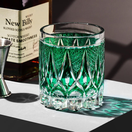 Vitraelle Retro Green Bamboo Whiskey Glass – product image 1