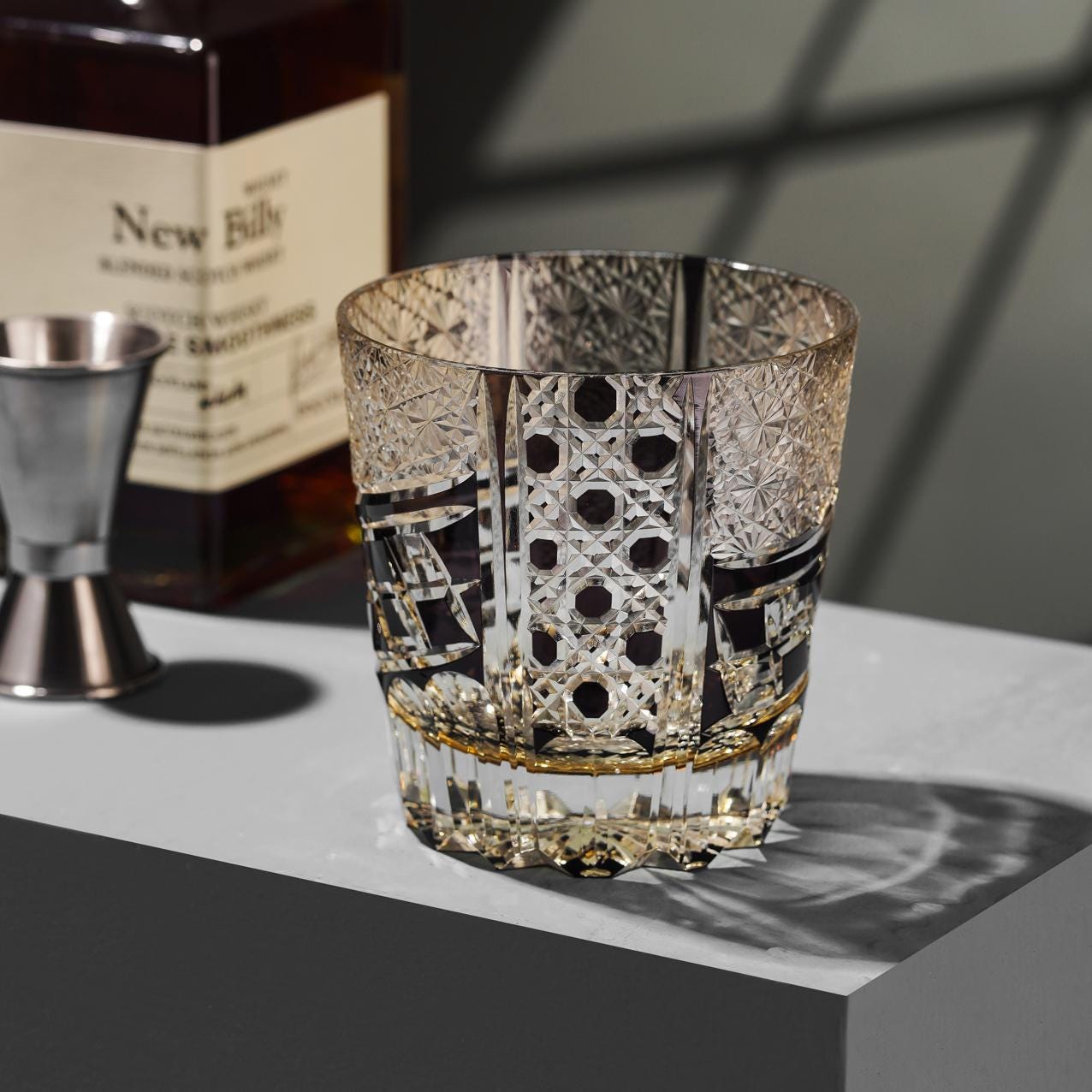 Vitraelle Vintage Kiriko Luxury Black Amber Crystal Whisky Glasses – product image 1
