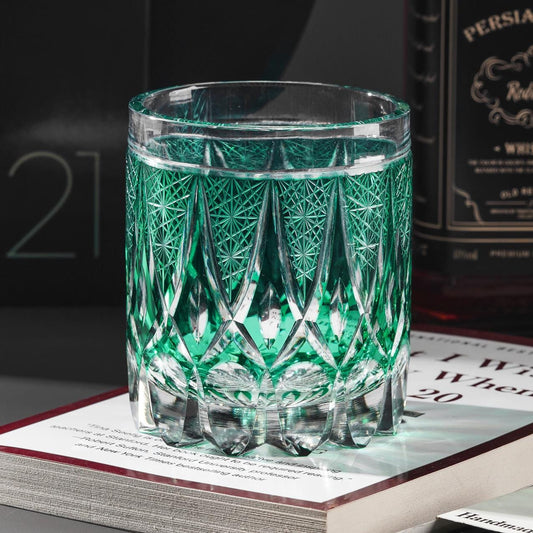 Vitraelle Unique Green Whiskey Rocks Glass – product image 2
