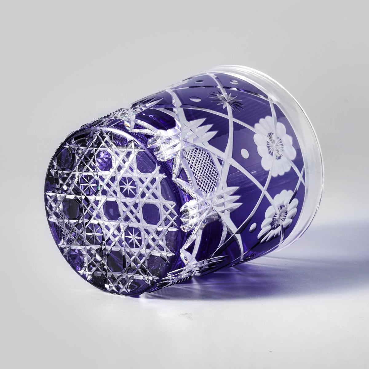 lovecove Hand-Blown Purple Flower Whisky Tumbler – product image 5