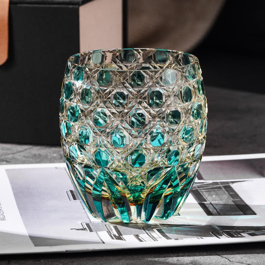 Vitraelle Hand-Cut Premium Amber Whiskey Tumbler – product image 1