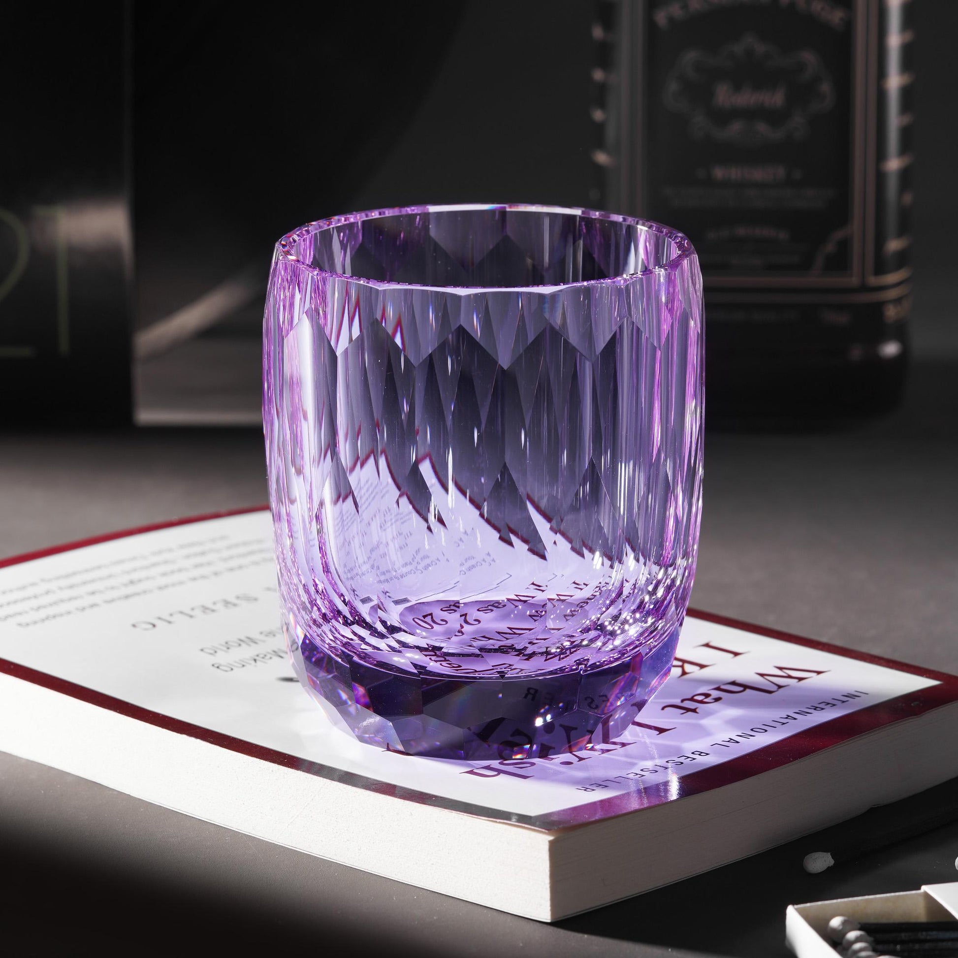 Vitraelle Diamond Cut Purple Whiskey Crystal Glass – product image 1