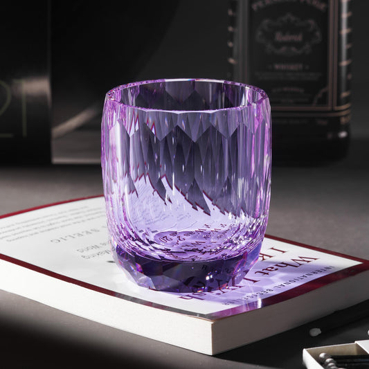 Vitraelle Diamond Cut Purple Whiskey Crystal Glass – product image 1