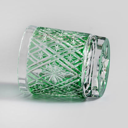 lovecove Diamond-Cut Green Rocks Glass – product image 6