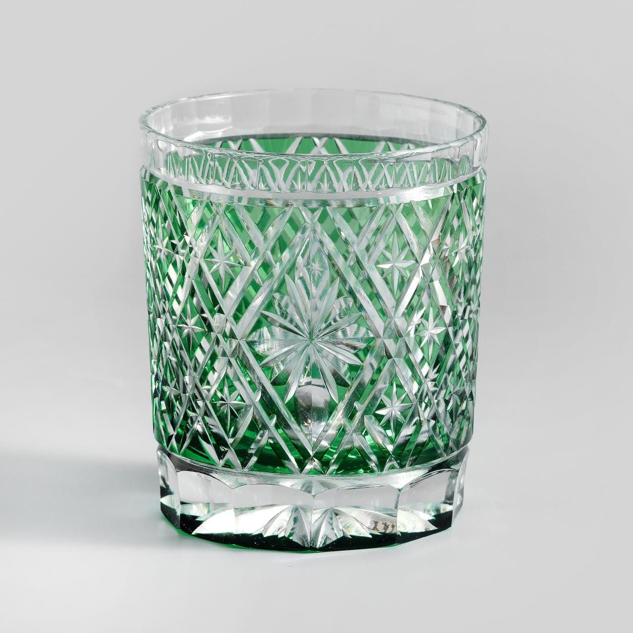 Vitraelle Diamond-Cut Green Rocks Glass – product image 8