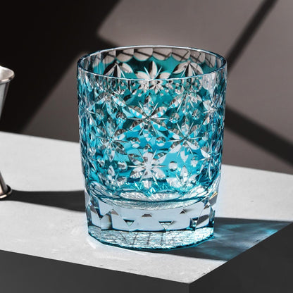 lovecove Kiriko Blue Sakura Whiskey Glass – product image 1