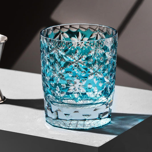 Vitraelle Kiriko Blue Sakura Whiskey Glass – product image 1