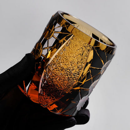 lovecove Hand-Cut Amber Whiskey Glass – product image 3