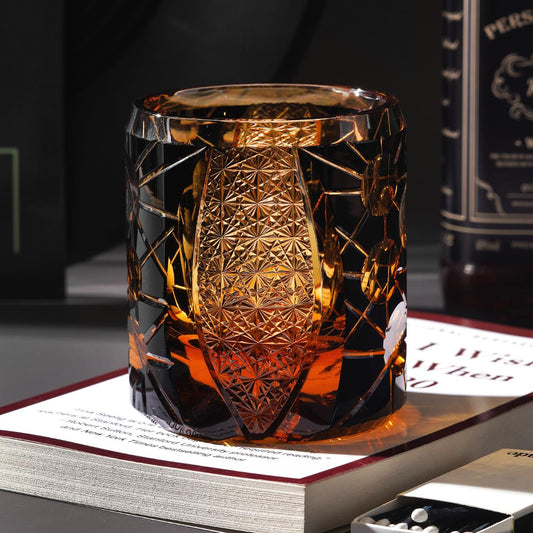 Vitraelle Hand-Cut Amber Whiskey Glass – product image 2