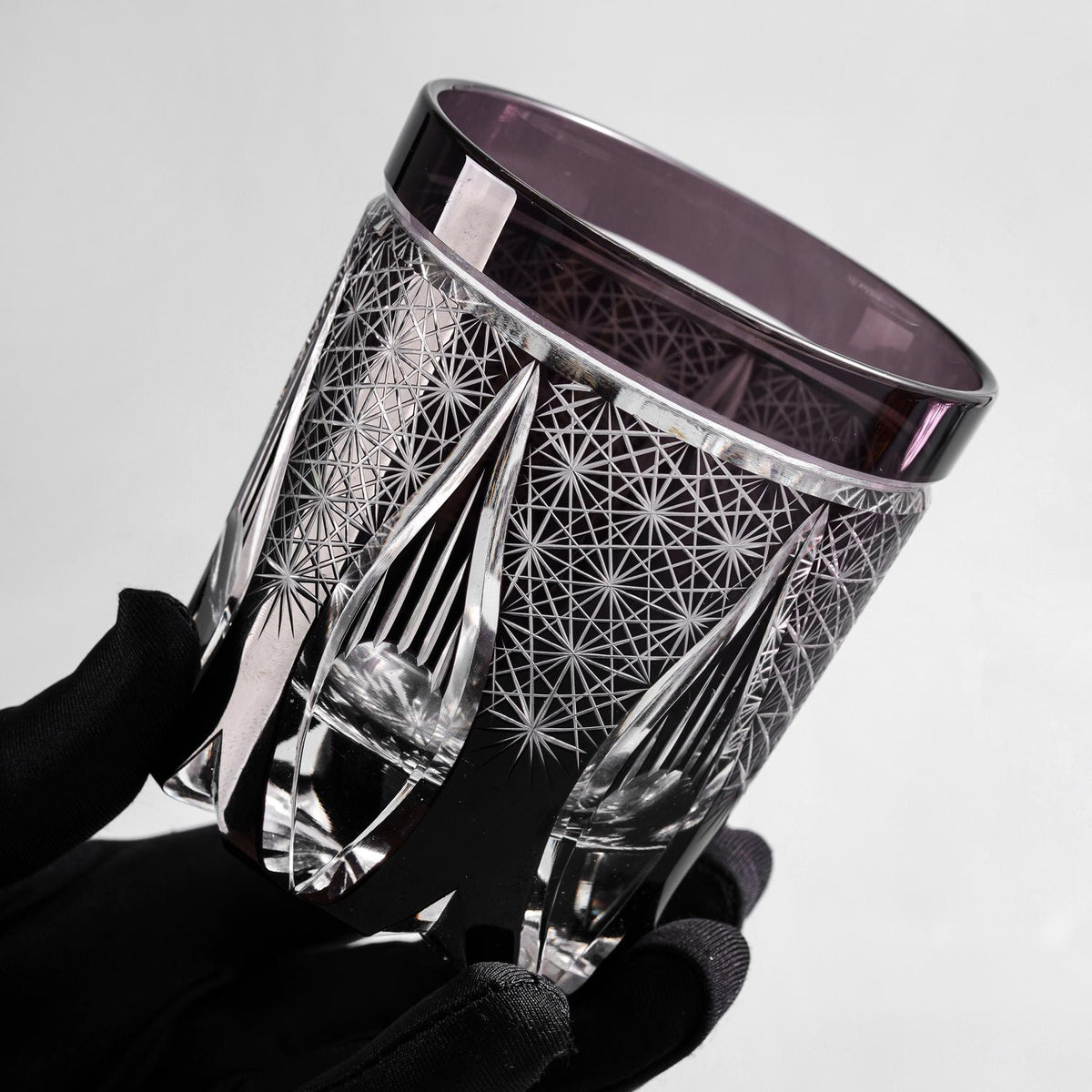 lovecove Vintage Kiriko Black Whiskey Glass – product image 3