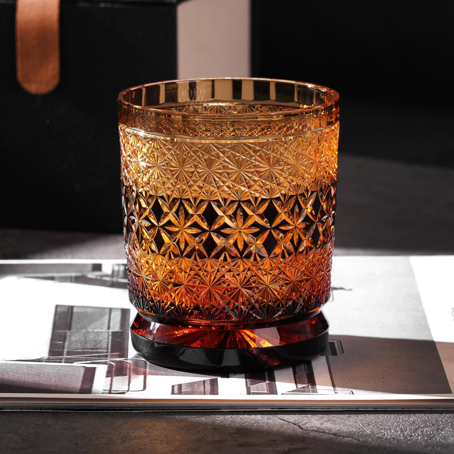Vitraelle Old-Fashioned Amber Whisky Glass – product image 2