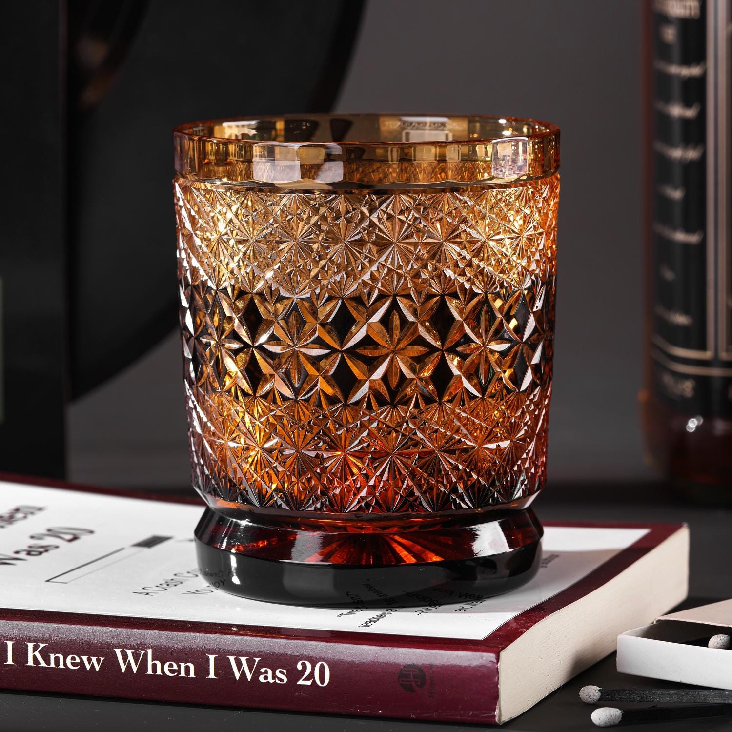 Vitraelle Old-Fashioned Amber Whisky Glass – product image 1