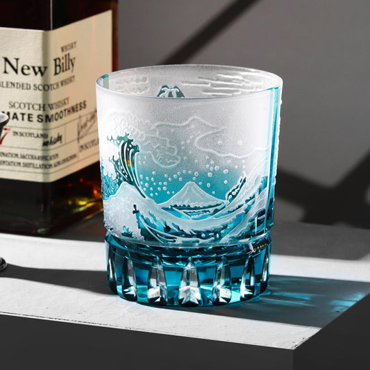 Vitraelle Hand-Carved Fuji Mountain Whiskey Glasses – product image 1