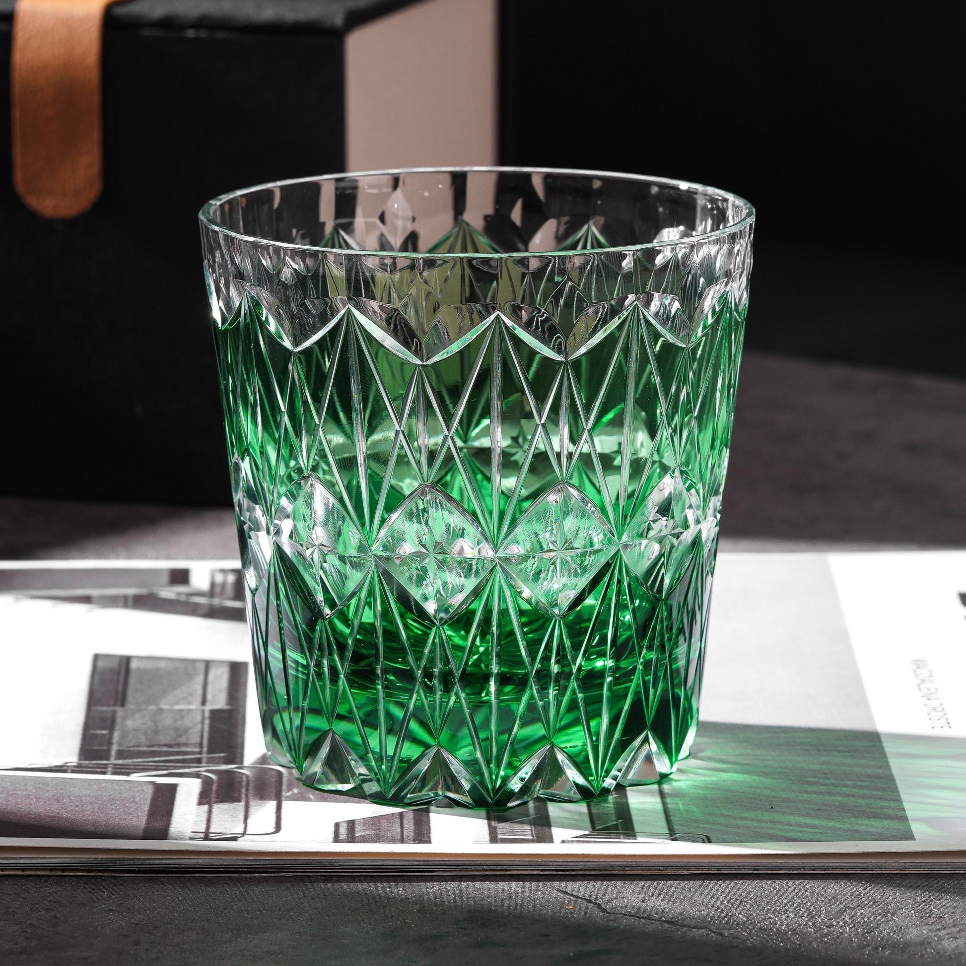 Vitraelle Engraved Green Whiskey Glass – product image 2