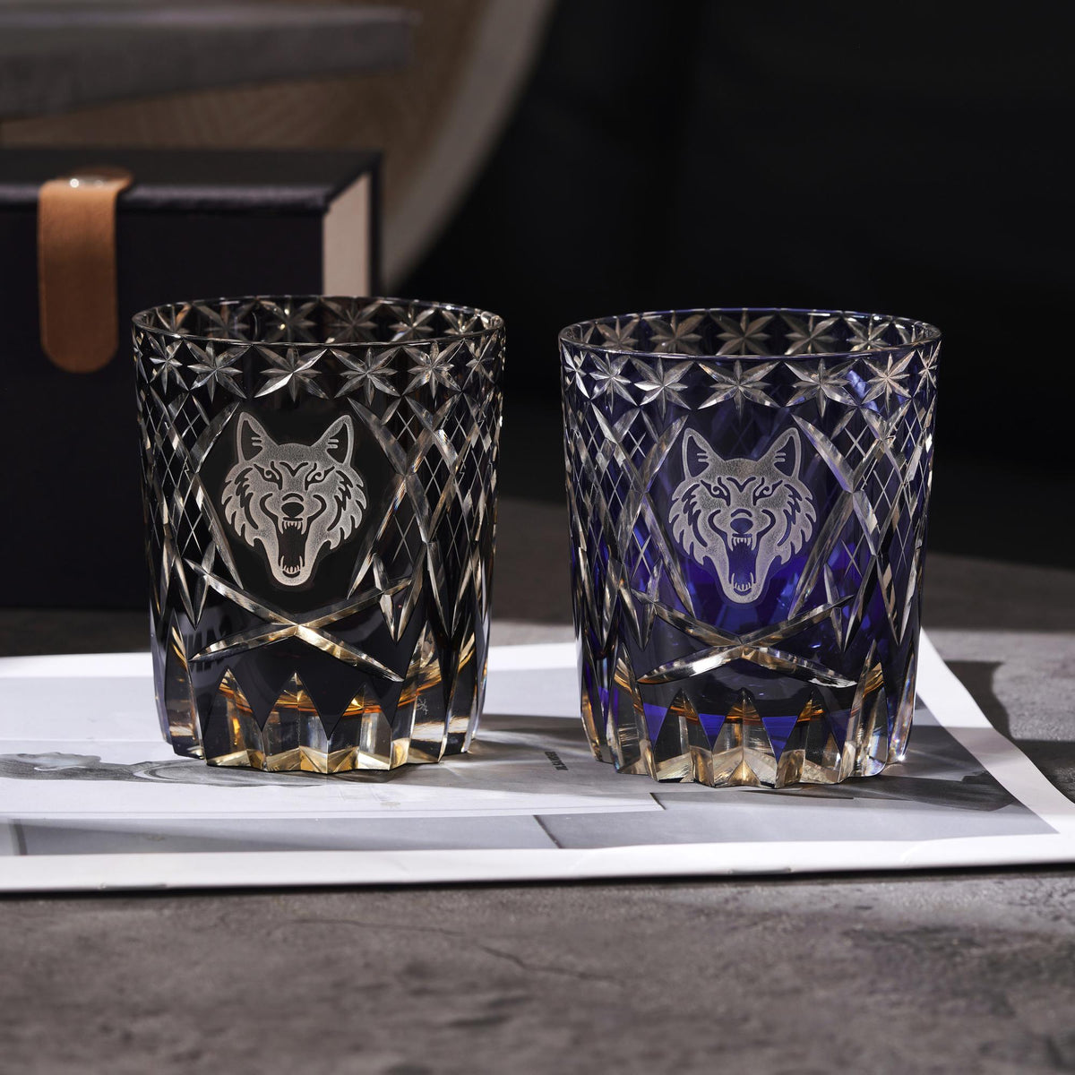 lovecove Hand-Cut Wolf Whiskey Glass – product image 4