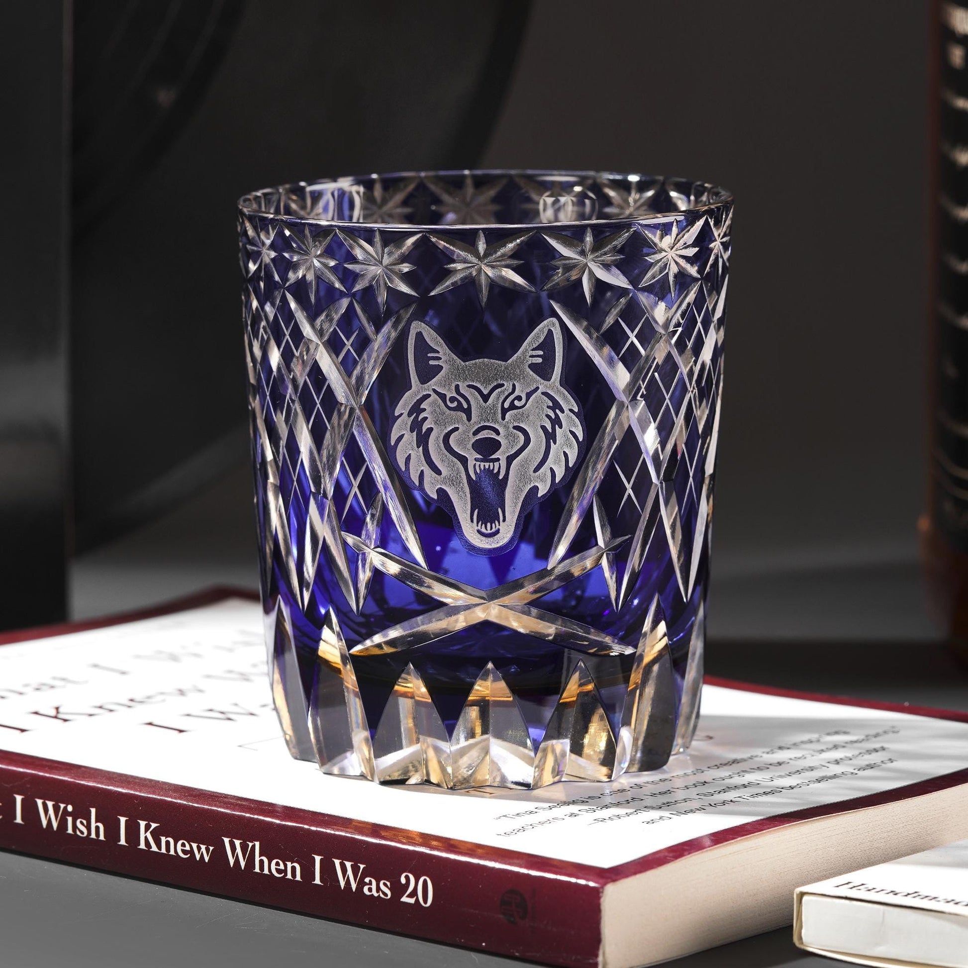 lovecove Old-Fashioned Black Wolf Whiskey Glasses – product image 2