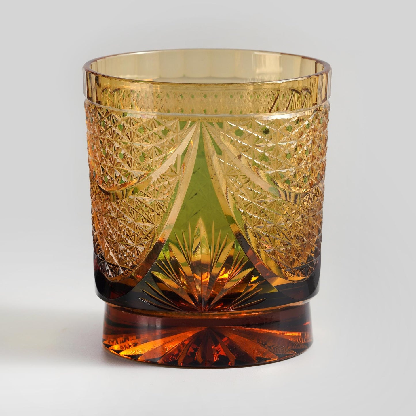 Vitraelle Hand-Cut Luxury Green Wave Whiskey Glass – product image 8