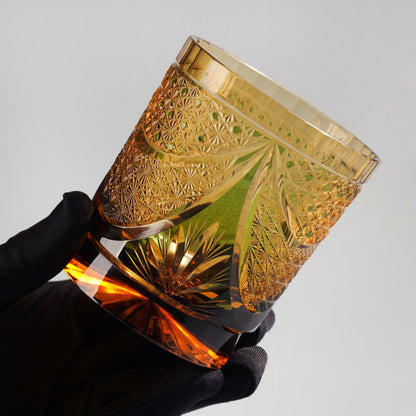 lovecove Hand-Cut Luxury Green Wave Whiskey Glass – product image 4