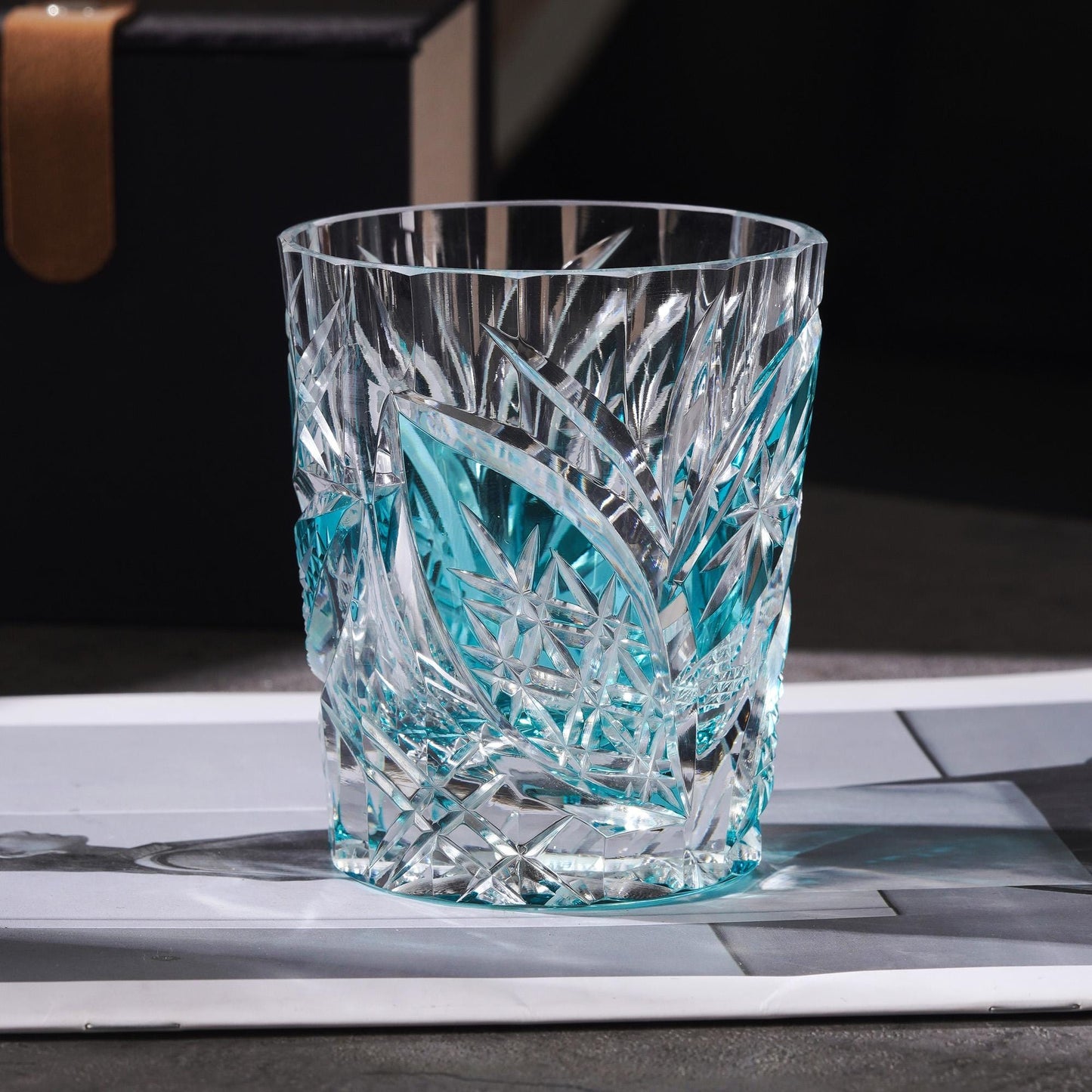 Vitraelle Hand-Cut Green Whiskey Glasses – product image 2