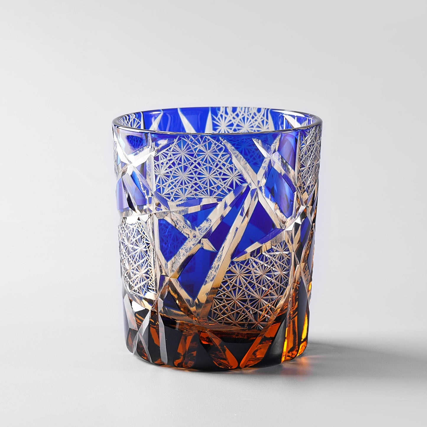 lovecove Hand-Cut Blue Lighting Whiskey Glasses – product image 7