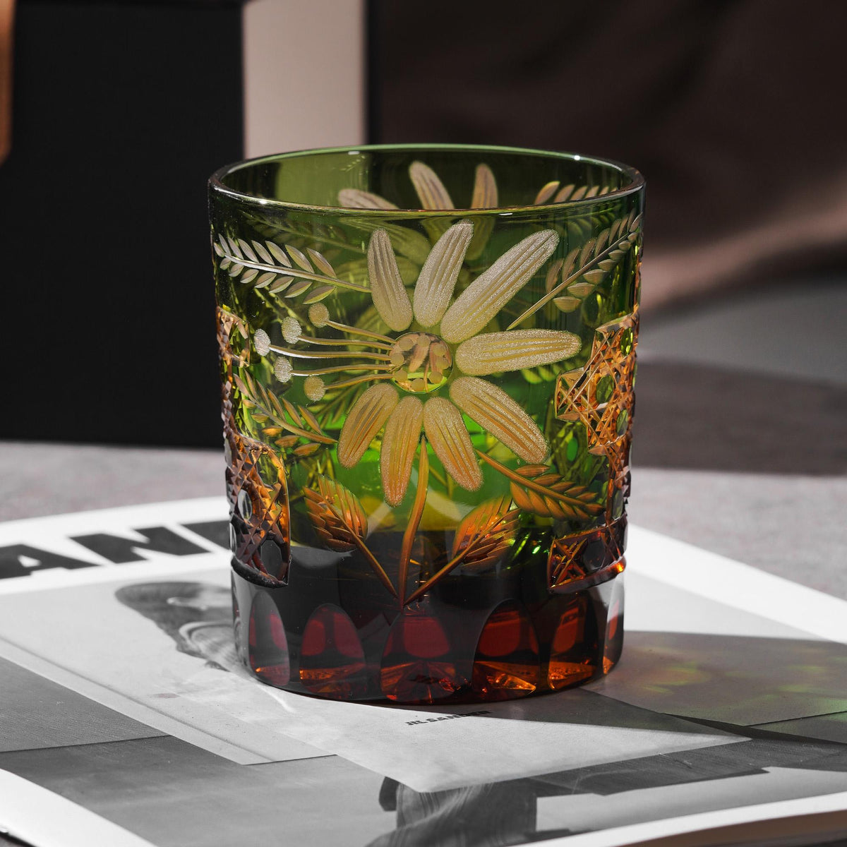 lovecove Hand-Cut Flower Pattern Whiskey Glass – product image 2