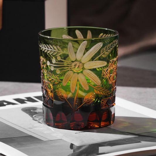 Vitraelle Hand-Cut Flower Pattern Whiskey Glass – product image 2