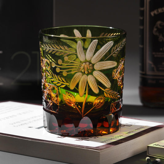 Vitraelle Hand-Cut Flower Pattern Whiskey Glass – product image 1