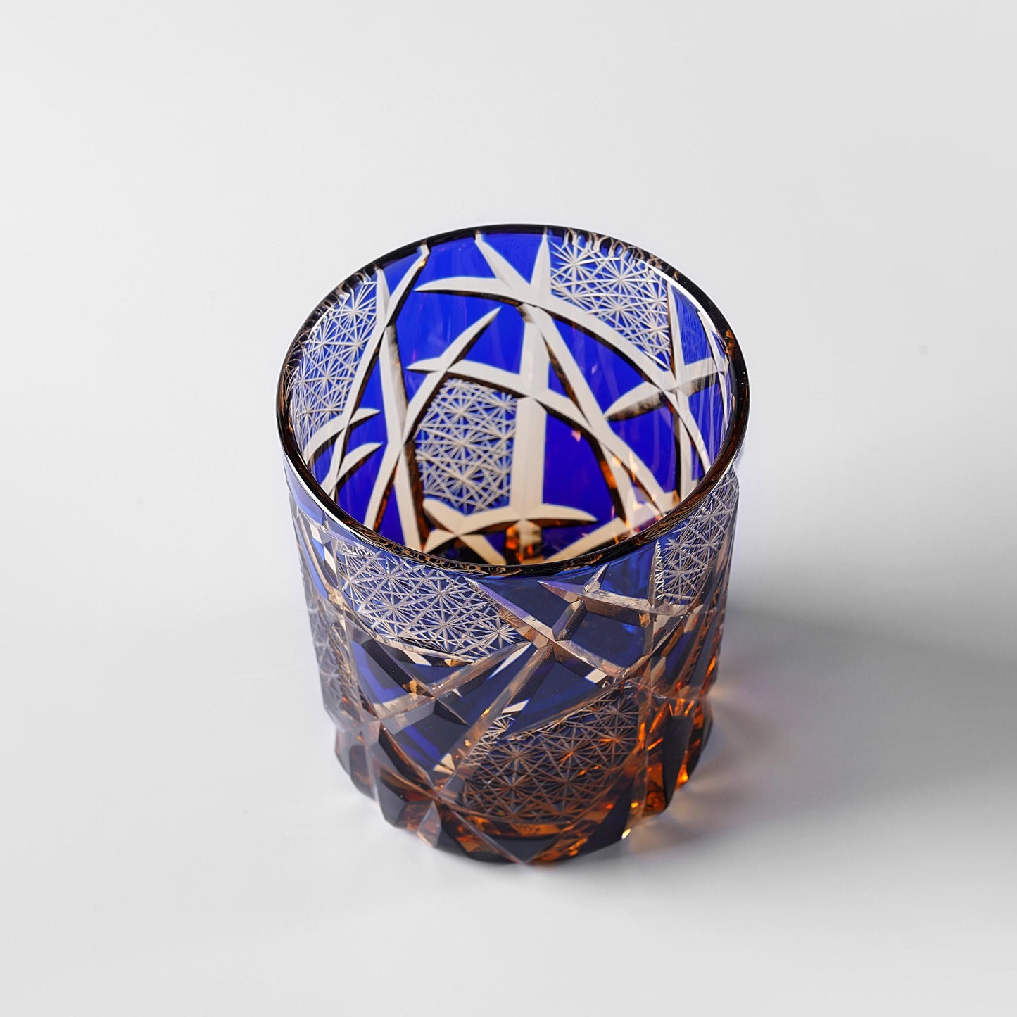 lovecove Hand-Cut Blue Lighting Whiskey Glasses – product image 6