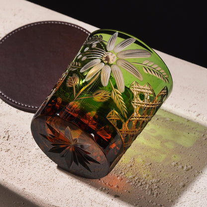 lovecove Hand-Carved Floral Whiskey Glass – product image 1